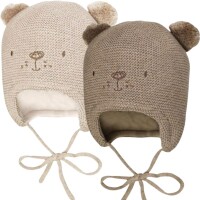 MAXIMO Baby-Inkamütze Teddygesicht-Stickerei & 2...