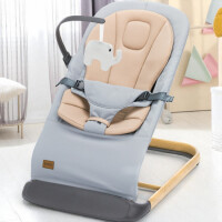 Fillikid Babywippe Star – komfortable Babywippe mit Spielebogen und Holzoptik
