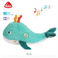 Fehn Einschlafhilfe Wal – Kuscheltier 25 cm mit Soundmodul & Cry-Sensor (0+ Monate)