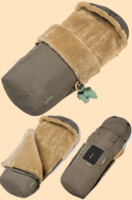 Fellhof ALPAKA Fußsack – warmer Premium-Kinderwagen-Fußsack aus Alpakafell (braun)