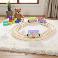 JADORE Princess Train Set – Holzeisenbahn Grand Tube, 15-teilig (ab 18 Monaten)
