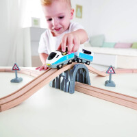 Hape Holzeisenbahn Sicherheits-Set – achtförmiges Starter-Set (ab 3 Jahren)