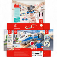Hape Holzeisenbahn Sicherheits-Set – achtförmiges Starter-Set (ab 3 Jahren)