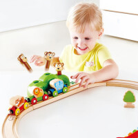 Hape Kleines Tier-Eisenbahnset – Dschungelzug mit Xylophon-Schiene & Affen-Spiel (19-tlg, ab 18 Monaten)
