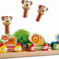 Hape Kleines Tier-Eisenbahnset – Dschungelzug mit Xylophon-Schiene & Affen-Spiel (19-tlg, ab 18 Monaten)
