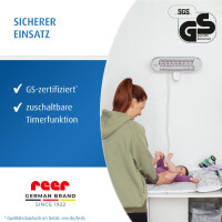reer HeatCare+ Wickeltisch-Wärmestrahler Wandgerät – Infrarot-Wärmestrahler für den Wickeltisch