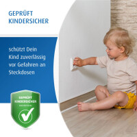 reer Steckdosenschutz klebbar transparent – Kindersicherung für Steckdosen 10er/20er Set