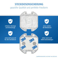 reer Steckdosenschutz klebbar transparent – Kindersicherung für Steckdosen 10er/20er Set