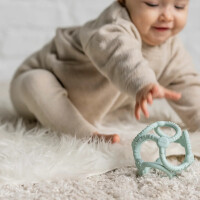 Nattou Silikon Bälle Set (2er) – Beißring & Rassel in einem, BPA-frei Mintgrün