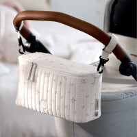 LÄSSIG Kinderwagen Organizer Enoa Blätter – Kinderwagentasche mit Reißverschluss