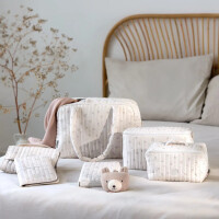 LÄSSIG Kinderwagen Organizer Enoa Blätter – Kinderwagentasche mit Reißverschluss