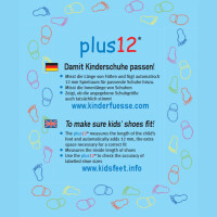 plus12 Messgerät Kinderschuhe Passformkontrolle Fußlänge und Innenlänge in mm