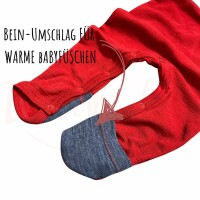 Engel Baby Overall mit Bein-Umschlag geringelt, Merinowolle (kbT)