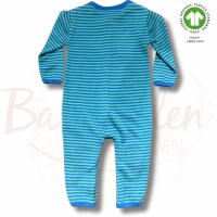 Puri Overall Bio Baumwolle geringelt blau-mint 74/80