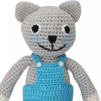 Sindibaba Gehäkeltes Kuscheltier Katze felix blau