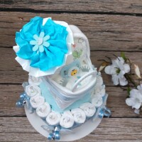 Windelwagentorte in blau