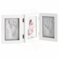 Jané Baby Fußabdruck & Fotorahmen für 2 Abdrücke, inkl. Modelliermasse, trocknet in 24 Stunden, Hand und Fuß