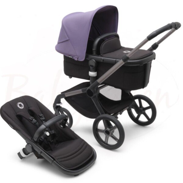 Dach in Astro Purple, mitternachtsschwarze Bezüge