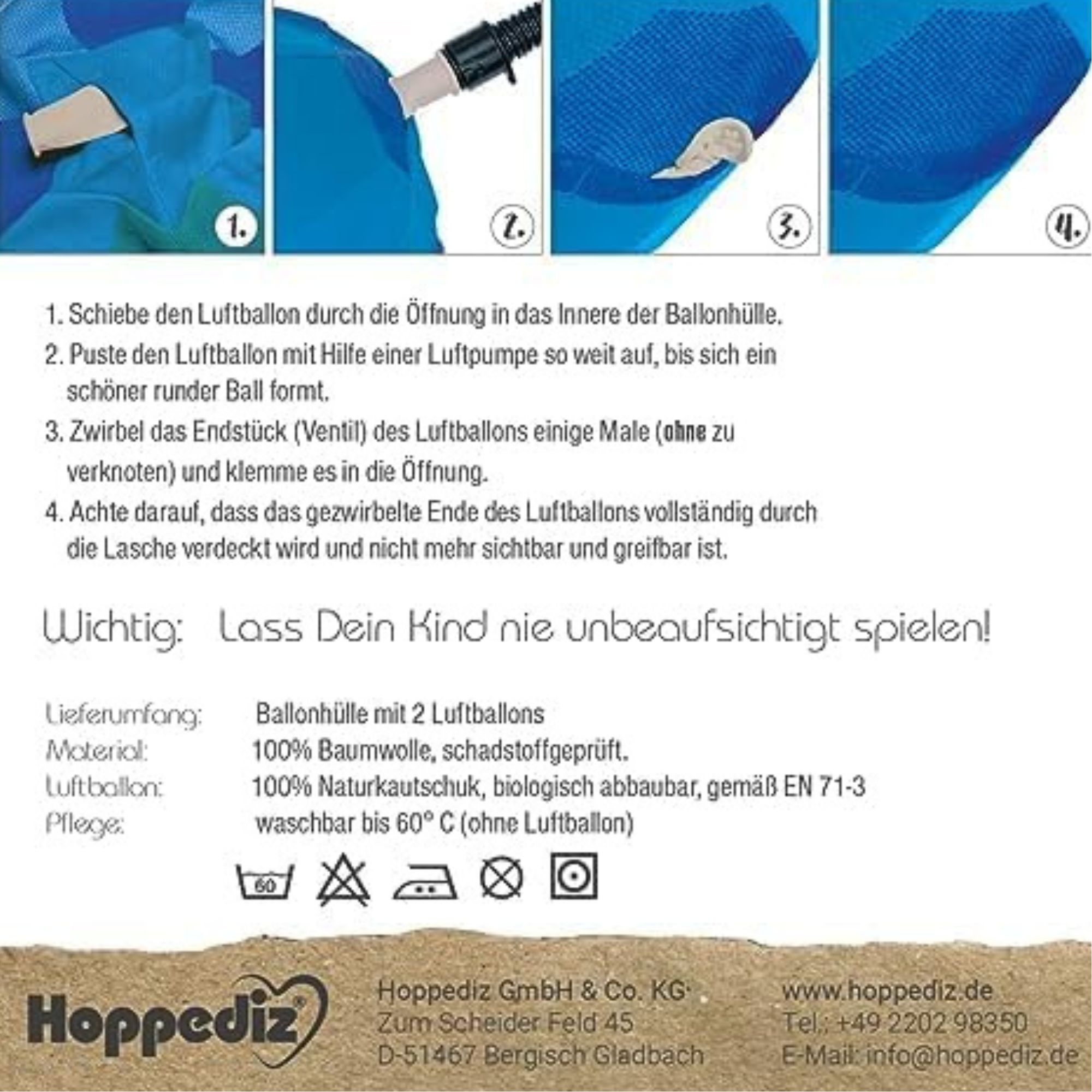 Ballonhülle Stoffball Hoppeditz