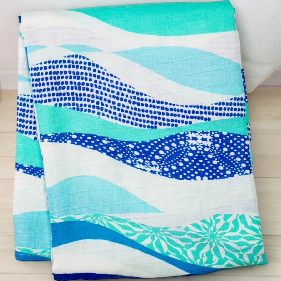 Bamboo Swaddle Mulltuch - Waves
