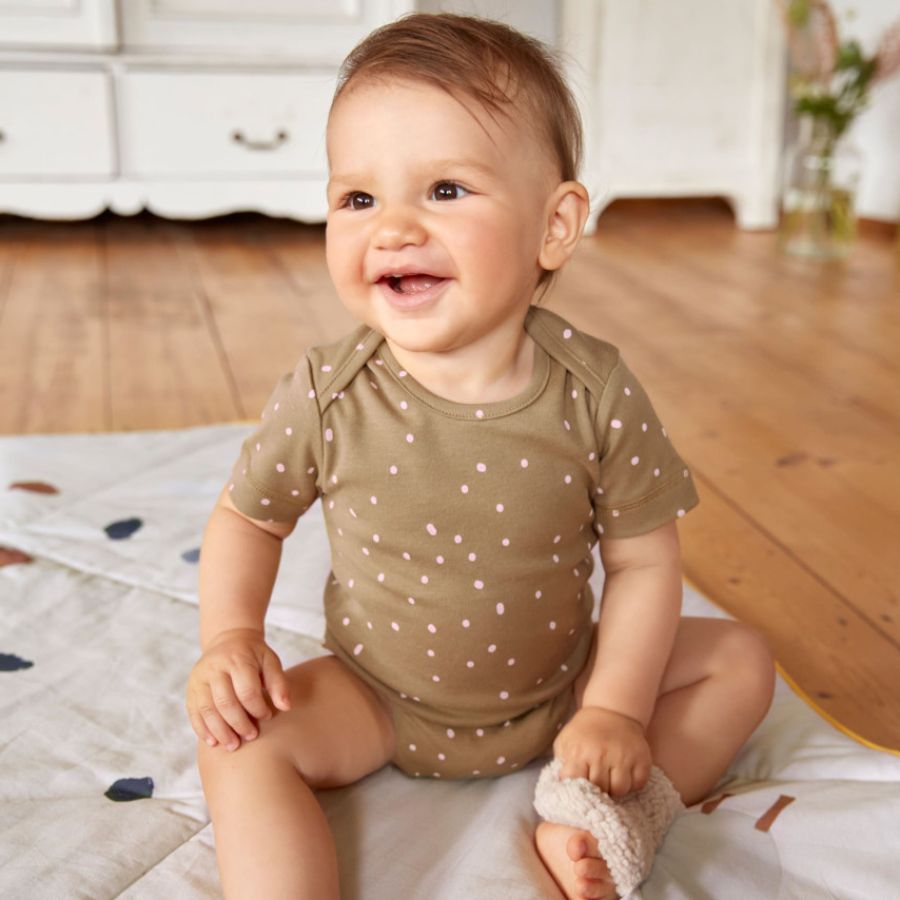 Kurzarmbody Sommerbody Baby pünktchen Dots