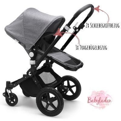 Bugaboo Cameleon 3 Lederlook Upgrade-Set Schwarz Griffbezug – Babyladen Erlangen – https://www.babyladen-erlangen.de/