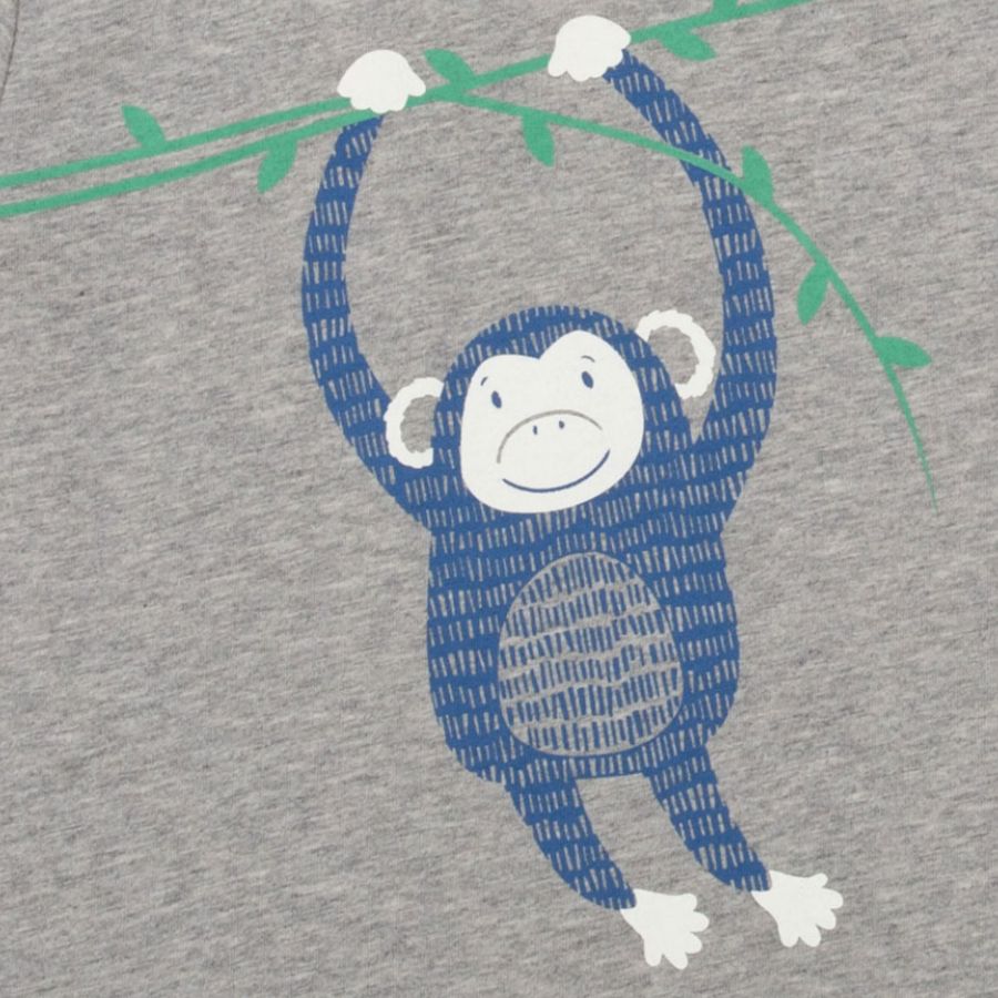 Kinder T-Shirt grau Äffchen Affe Kite