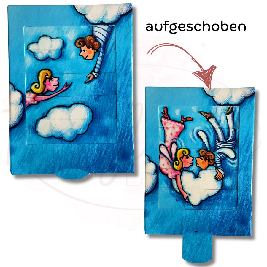 Lebende Karte Geschenkkarte Engel blau