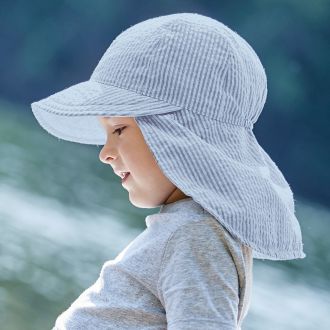 maximo MINI Schildmütze Streifen Seersucker UV 30 mit Nackenschutz und Bindeband – Babyladen Erlangen https://www.babyladen-erlangen.de/