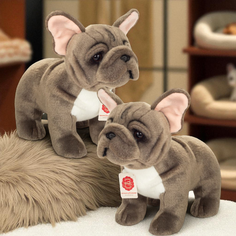 Teddy Hermann Französische Bulldogge stehend Kuscheltier 30 cm grau Hund Plüschtier kaufen im Babyladen Erlangen