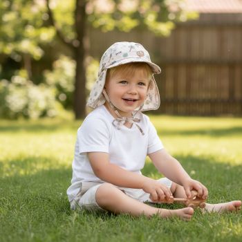 maximo BABY Schildmütze Standard Allover-Print mit Nackenschutz Bindeband UPF30 OEKO-TEX – Babyladen Erlangen https://www.babyladen-erlangen.de/