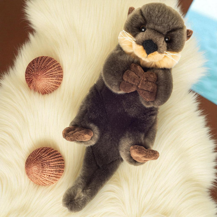 Teddy Hermann Otter Kuscheltier 32 cm Plüschtier braun mit hellem Bauch und neugierigem Blick kaufen im Babyladen Erlangen