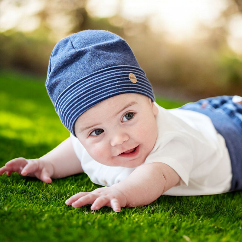 GOTS Baby-Beanie mit UV-Schutz 50+ aus Jersey - Perfekt für Sommer