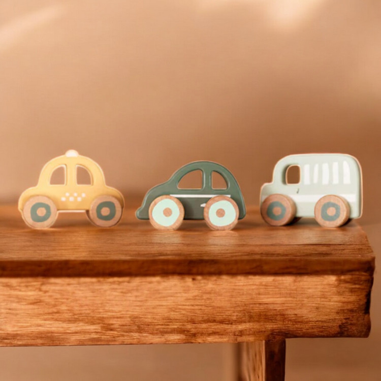 3x Holzautos für Kinder im Set von Jollein