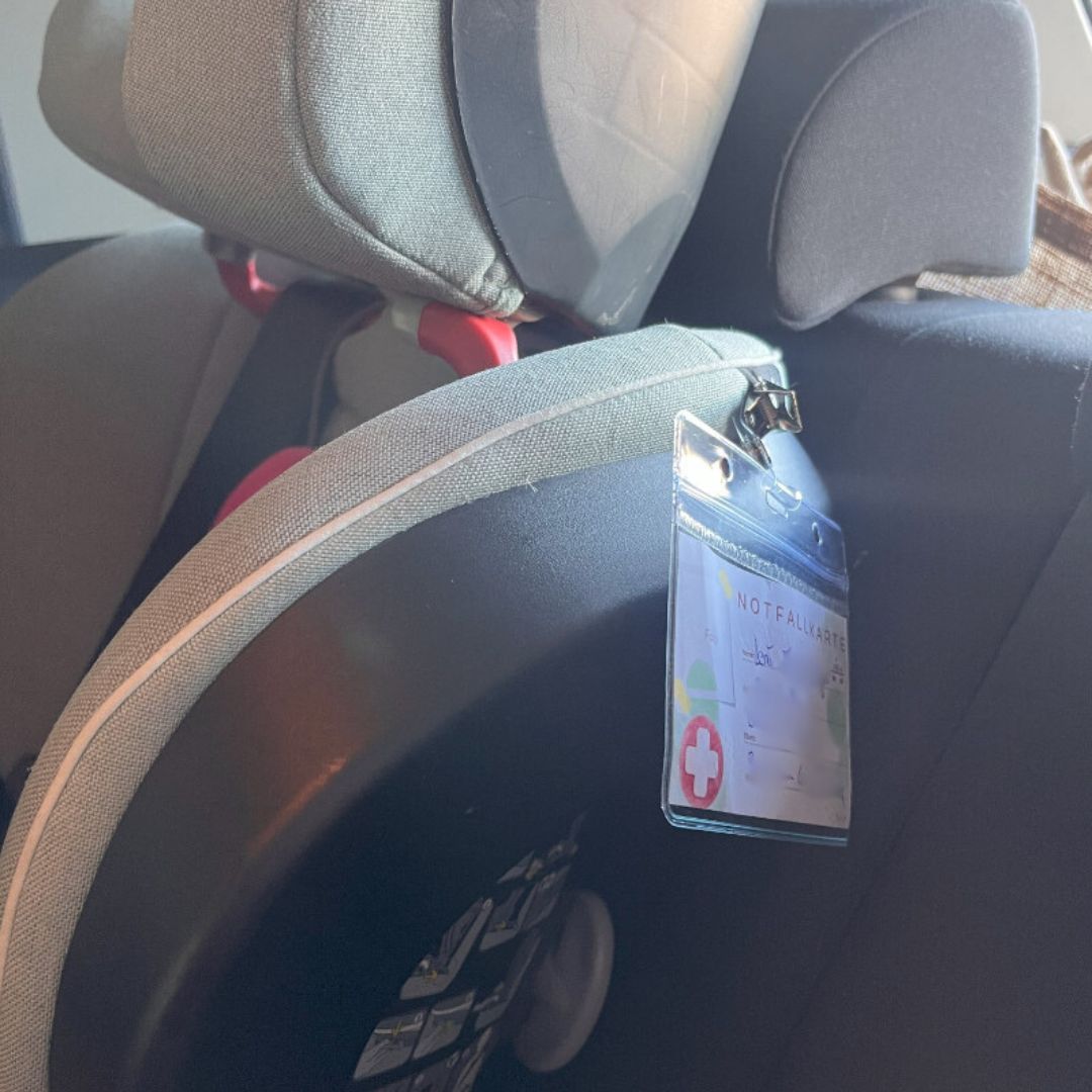 Notfallkarte für Kindersitz